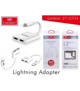 Earldom ET-OT33 2-in-1 audio adapter audio splitter aluminum charging and music